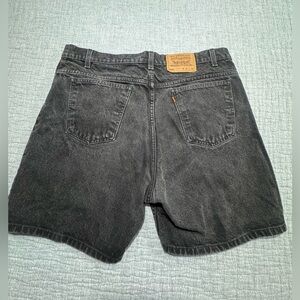 Vintage 90s Levi’s 550 Orange Tab Shorts Black Wash Mens 38 (37x6.5) Relaxed Fit